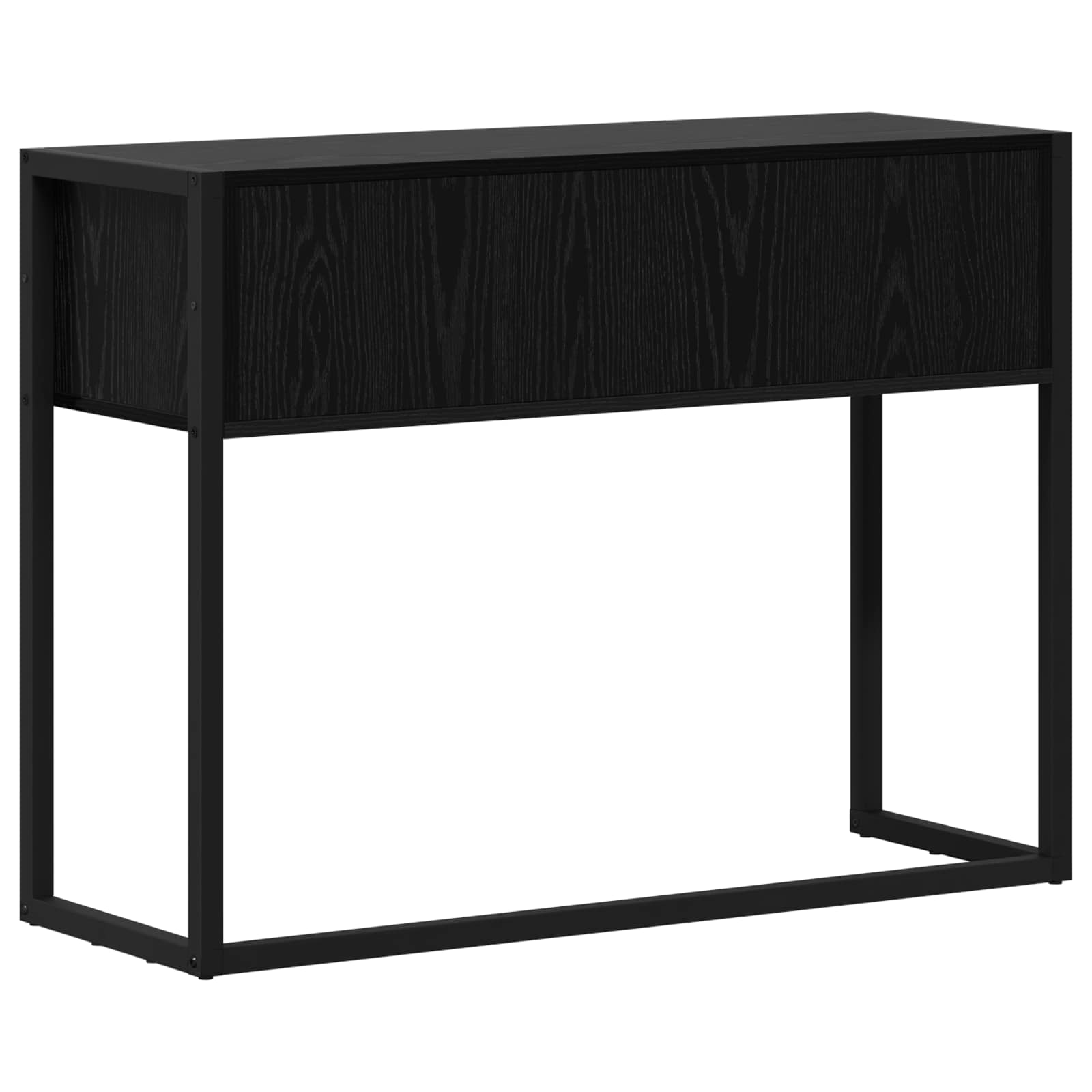 vidaXL Stolik końcowy z przechowywaniem Czarny Dąb 100 x 36 x 75 cm