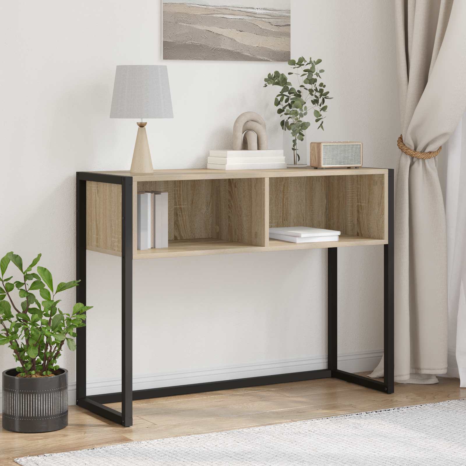 vidaXL Stolik końcowy Sonoma 100 x 36 x 75 cm Materiał drewnopochodny
