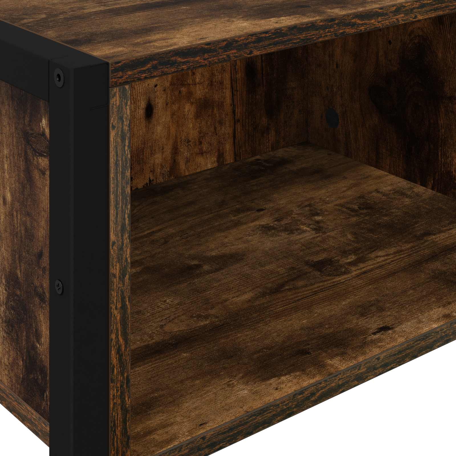 vidaXL Stolik końcowy z przechowywaniem Dąb dymny 100 x 36 x 75 cm