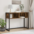 vidaXL Stolik końcowy z przechowywaniem Dąb dymny 100 x 36 x 75 cm