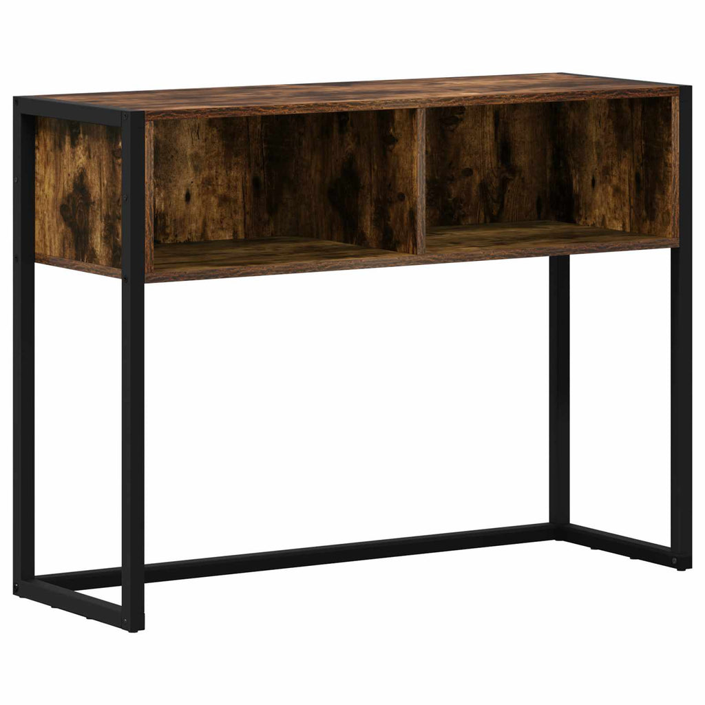 vidaXL Stolik końcowy z przechowywaniem Dąb dymny 100 x 36 x 75 cm
