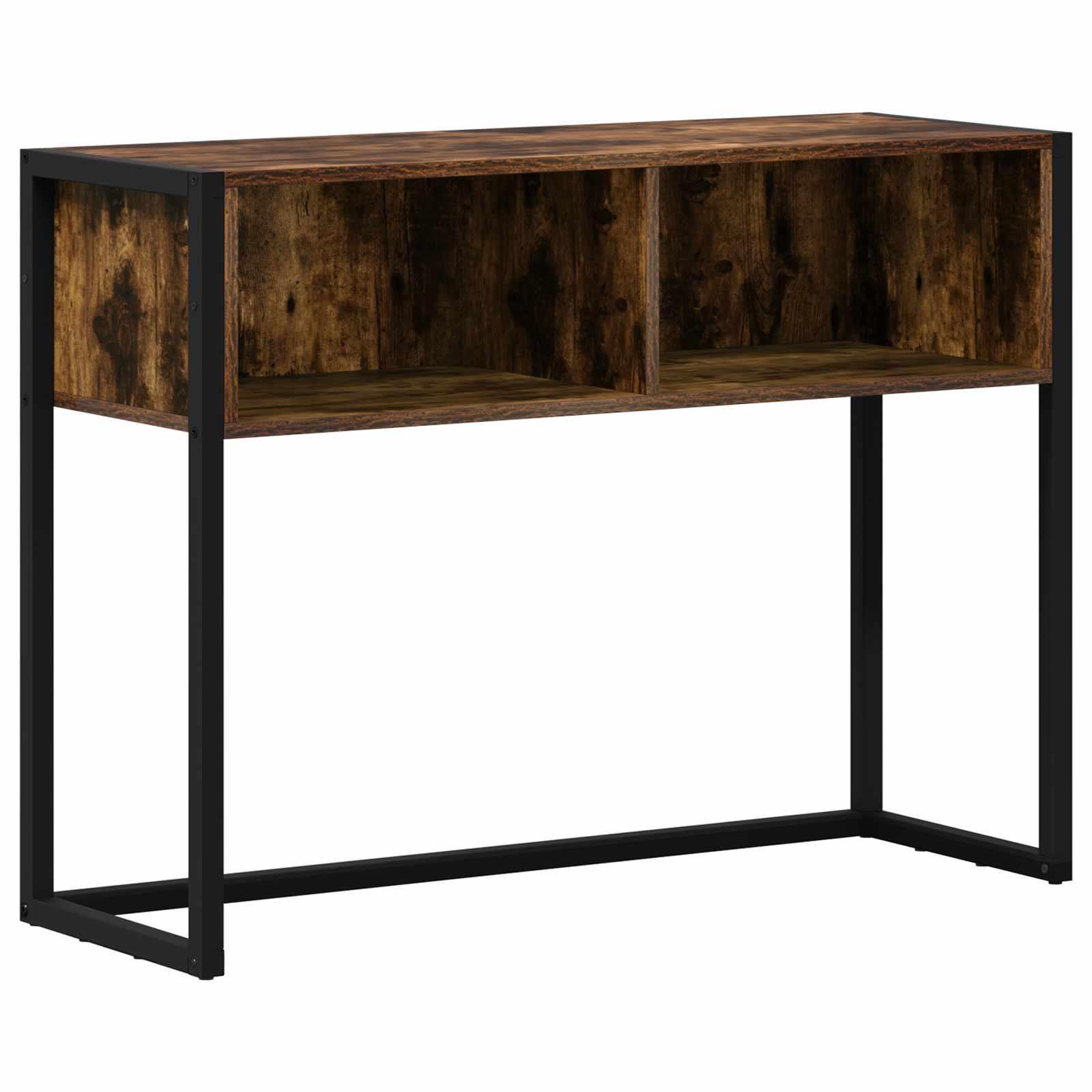 vidaXL Stolik końcowy z przechowywaniem Dąb dymny 100 x 36 x 75 cm
