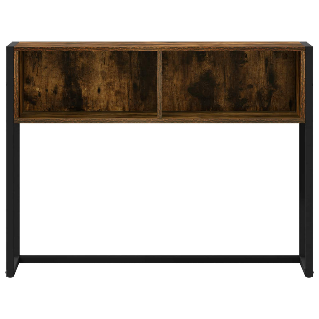 vidaXL Stolik końcowy z przechowywaniem Dąb dymny 100 x 36 x 75 cm
