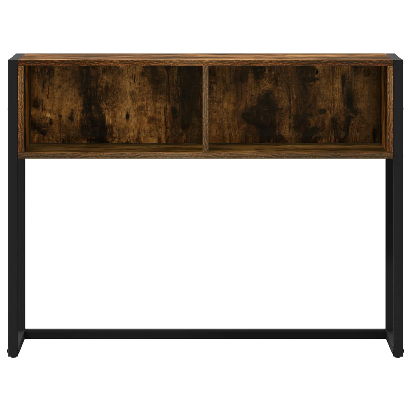 vidaXL Stolik końcowy z przechowywaniem Dąb dymny 100 x 36 x 75 cm
