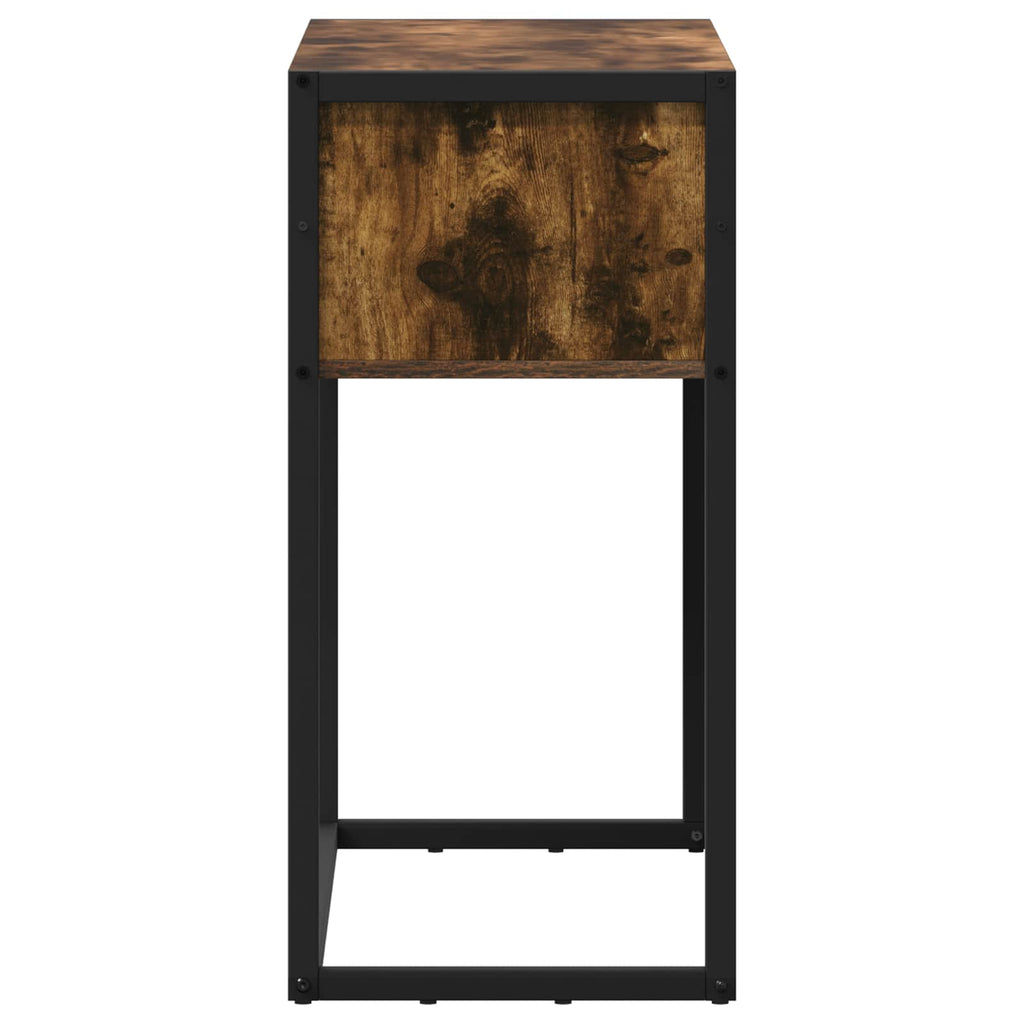 vidaXL Stolik końcowy z przechowywaniem Dąb dymny 100 x 36 x 75 cm