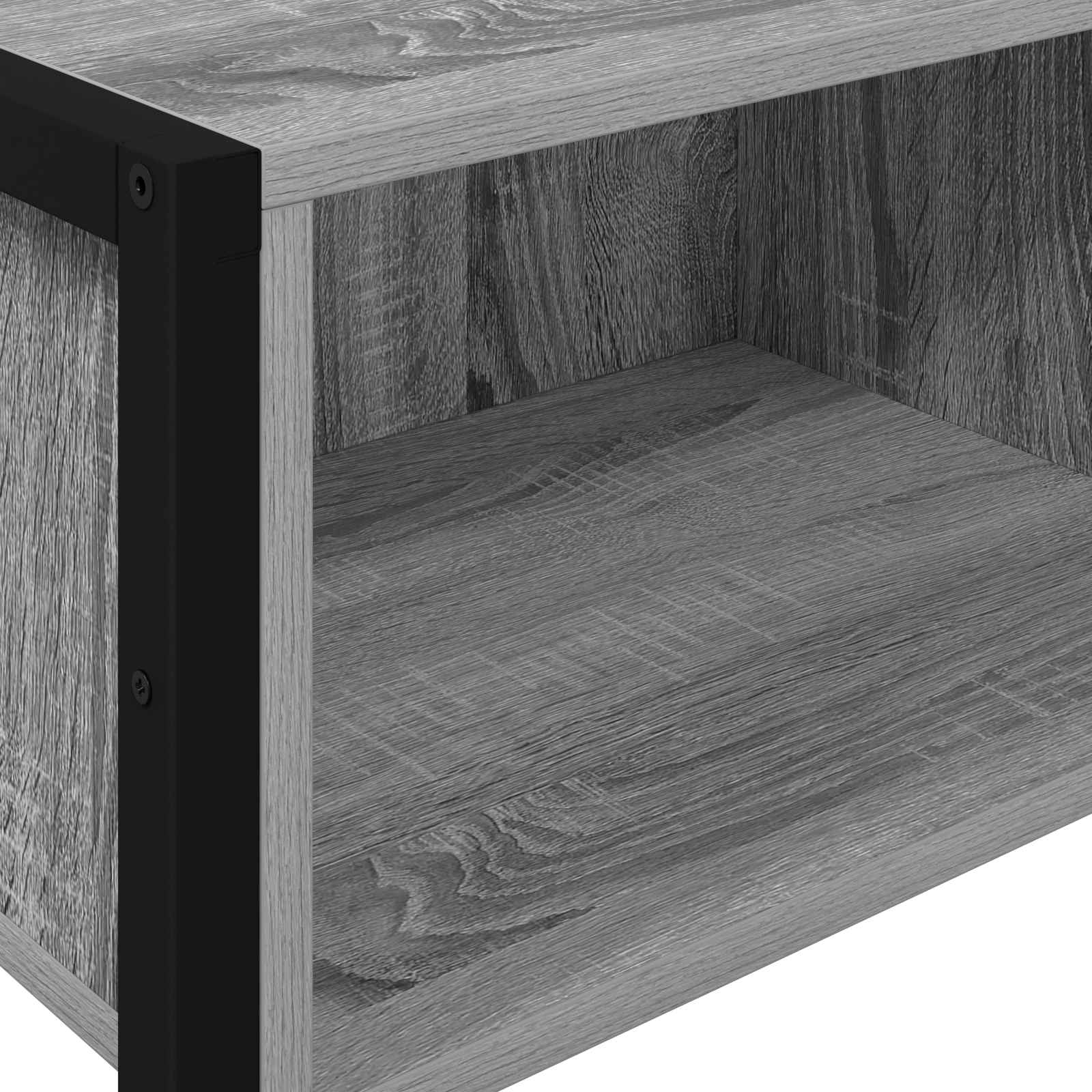 vidaXL Stolik końcowy z przechowywaniem Szary Sonoma 100 x 36 x 75 cm
