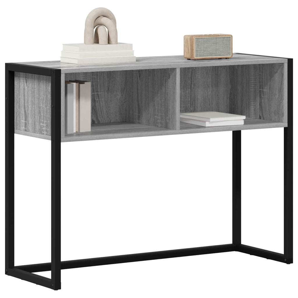 vidaXL Stolik końcowy z przechowywaniem Szary Sonoma 100 x 36 x 75 cm