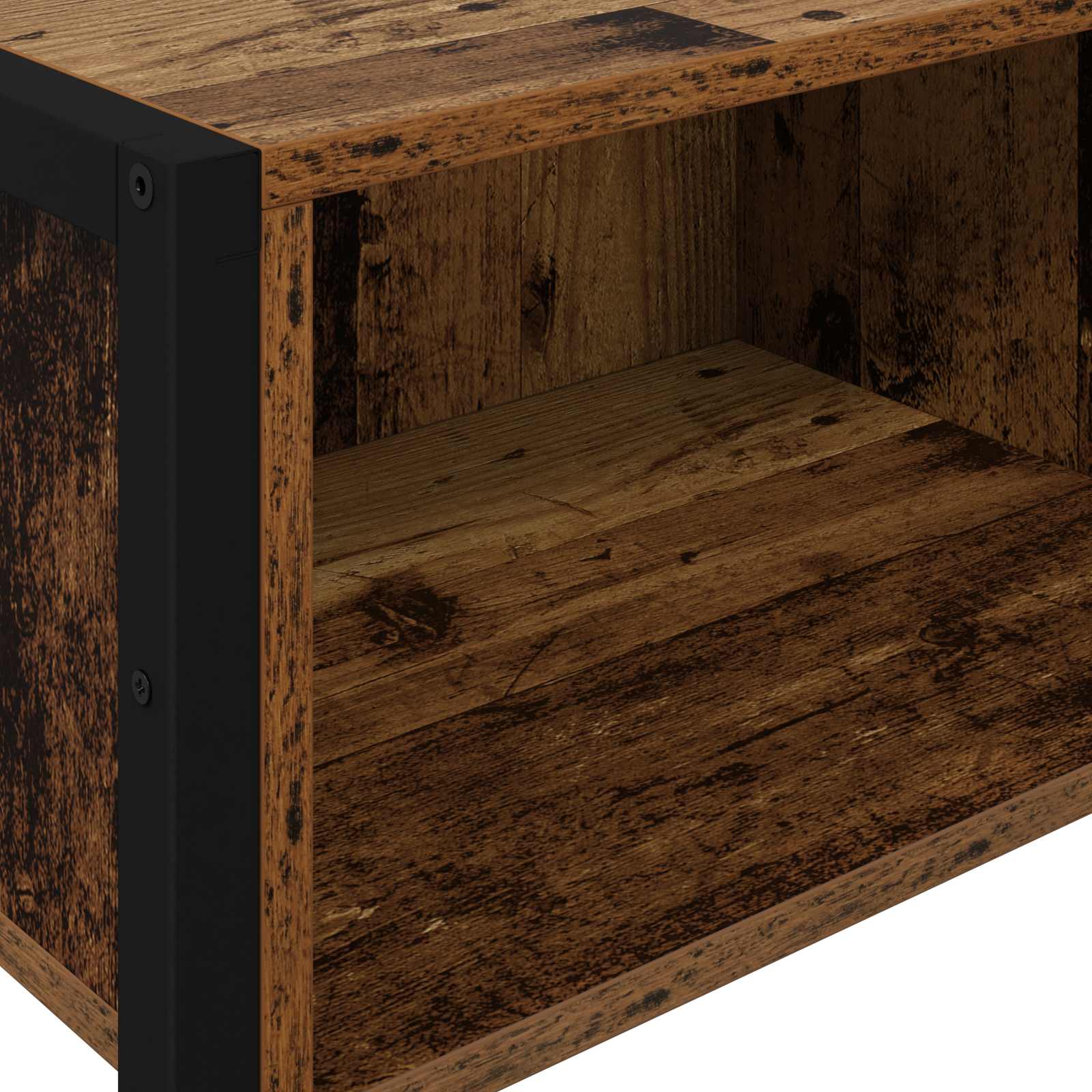 vidaXL Stolik końcowy z przechowywaniem Stare drewno 100 x 36 x 75 cm