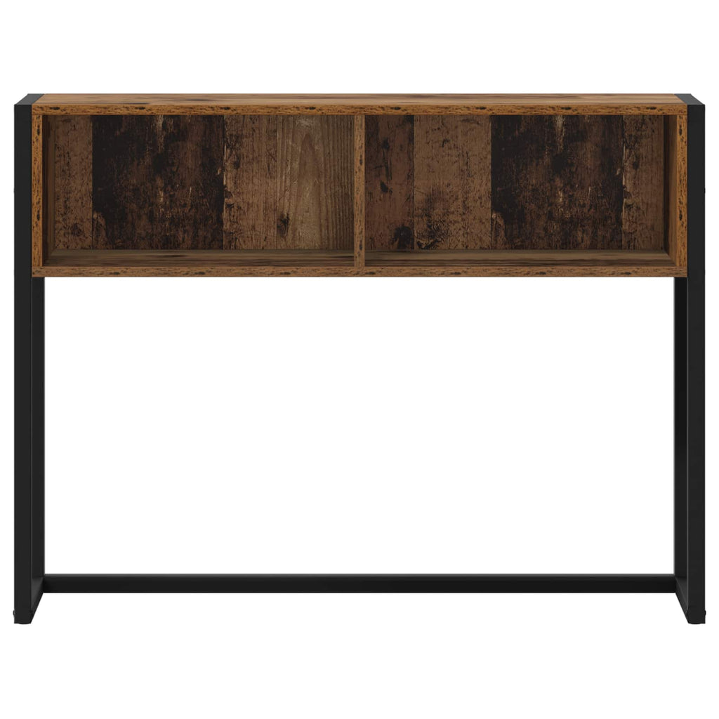 vidaXL Stolik końcowy z przechowywaniem Stare drewno 100 x 36 x 75 cm