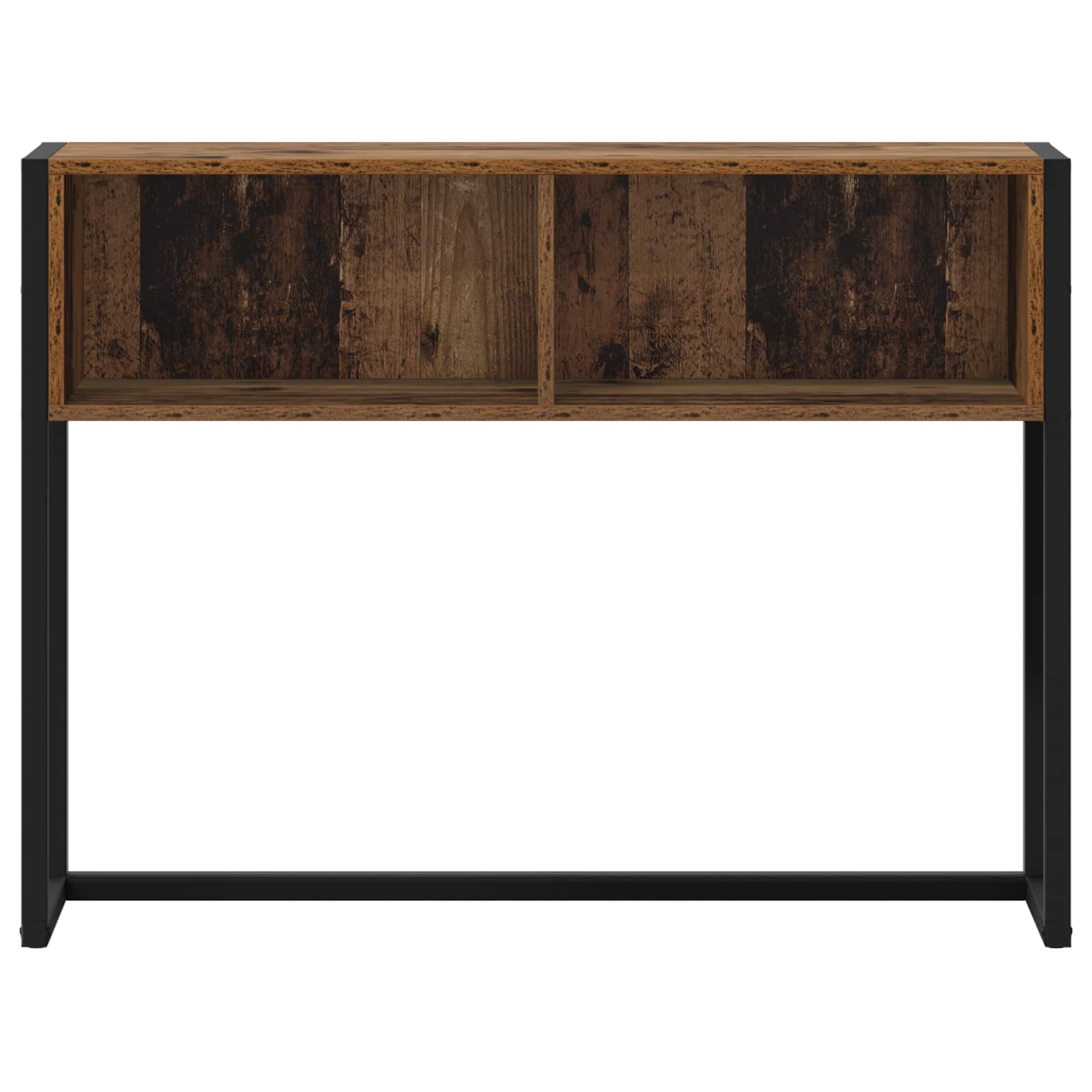 vidaXL Stolik końcowy z przechowywaniem Stare drewno 100 x 36 x 75 cm