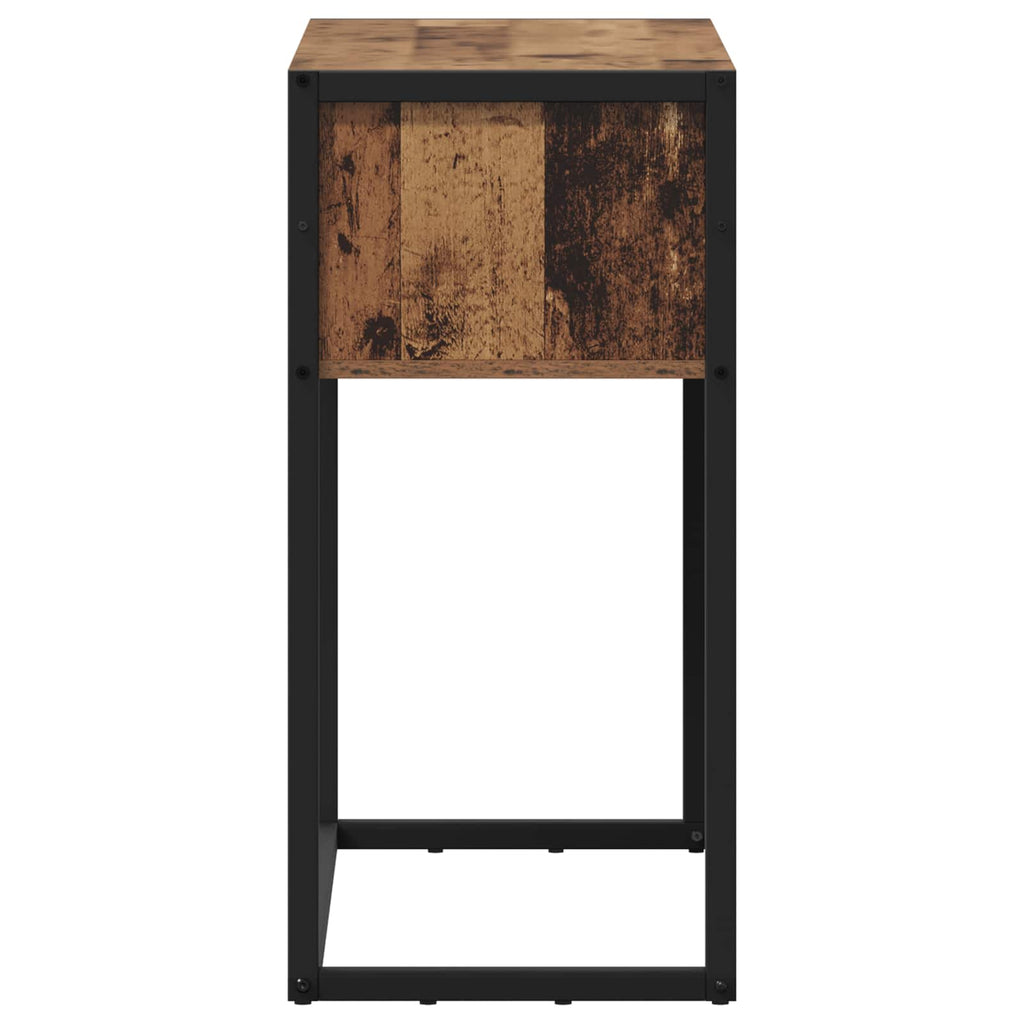 vidaXL Stolik końcowy z przechowywaniem Stare drewno 100 x 36 x 75 cm