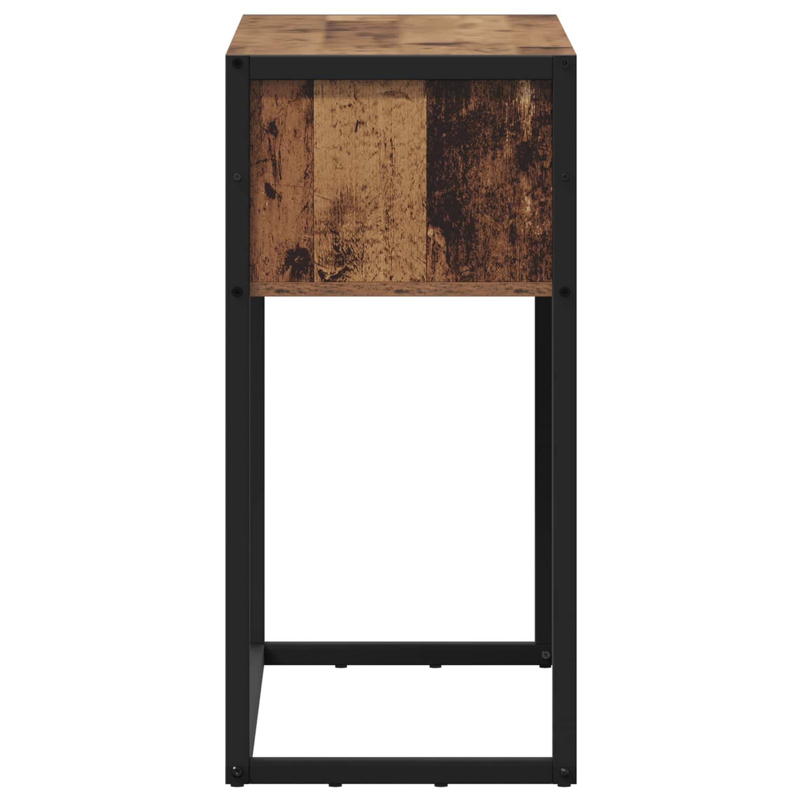 vidaXL Stolik końcowy z przechowywaniem Stare drewno 100 x 36 x 75 cm