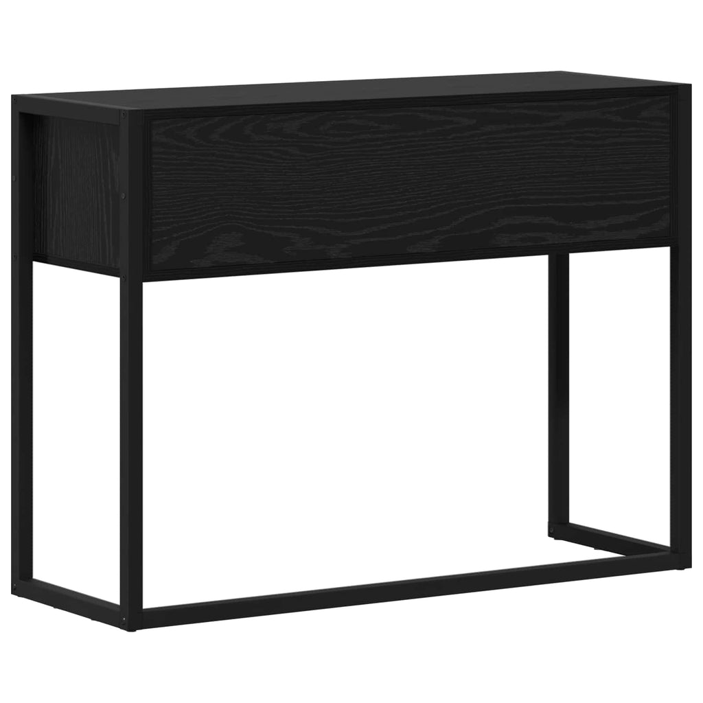 vidaXL Stolik końcowy z szufladą Czarny Dąb 100 x 36 x 75 cm