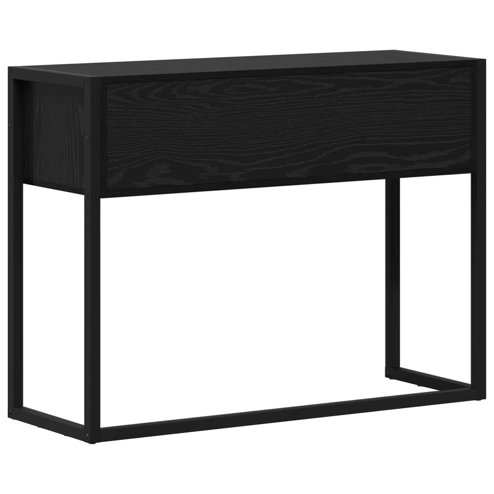 vidaXL Stolik końcowy z szufladą Czarny Dąb 100 x 36 x 75 cm