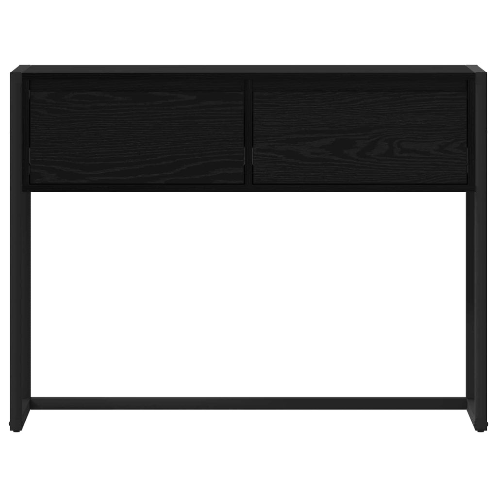 vidaXL Stolik końcowy z szufladą Czarny Dąb 100 x 36 x 75 cm