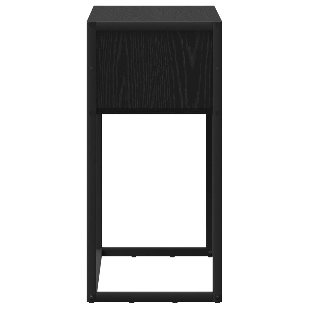 vidaXL Stolik końcowy z szufladą Czarny Dąb 100 x 36 x 75 cm