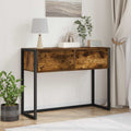 vidaXL Stolik końcowy z szufladą Dąb dymny 100 x 36 x 75 cm