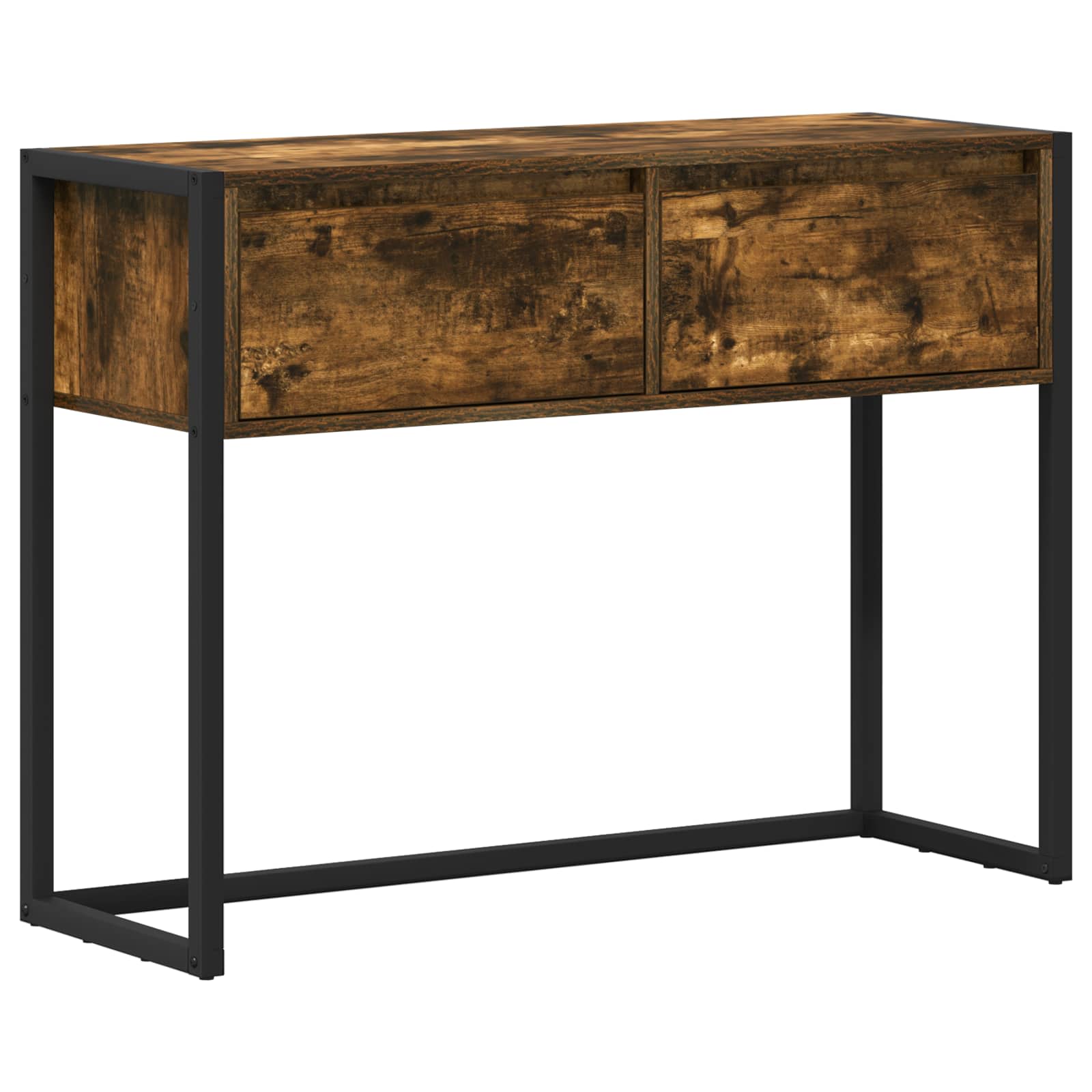 vidaXL Stolik końcowy z szufladą Dąb dymny 100 x 36 x 75 cm