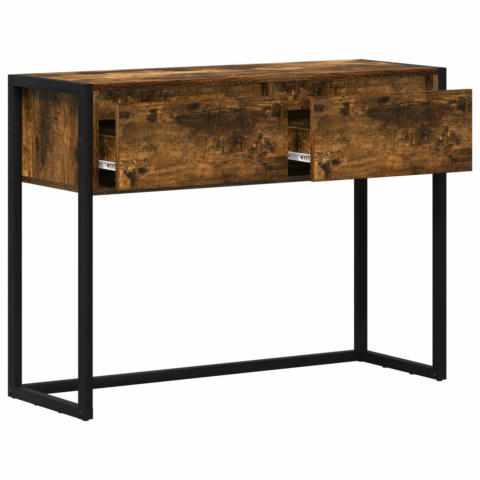 vidaXL Stolik końcowy z szufladą Dąb dymny 100 x 36 x 75 cm