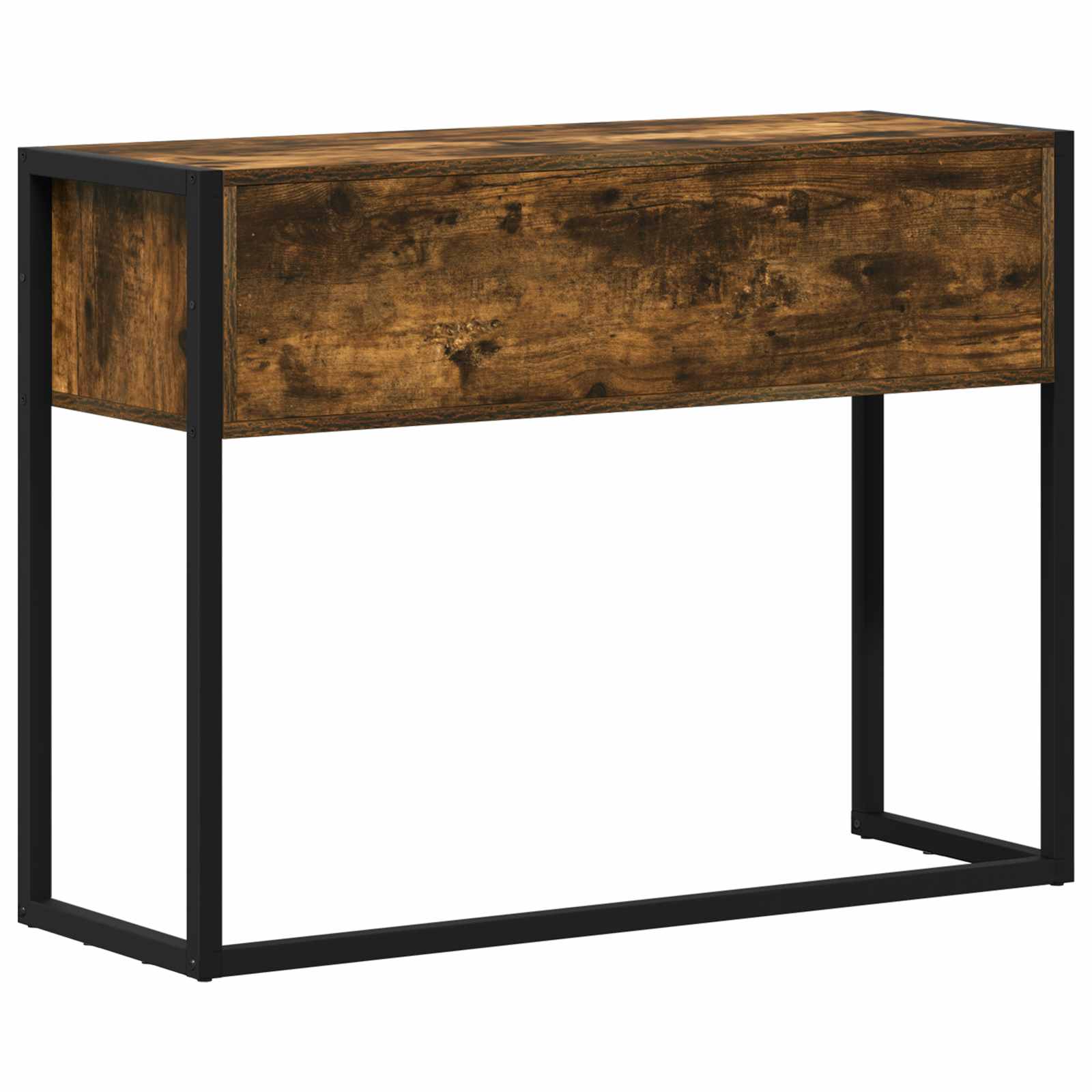 vidaXL Stolik końcowy z szufladą Dąb dymny 100 x 36 x 75 cm