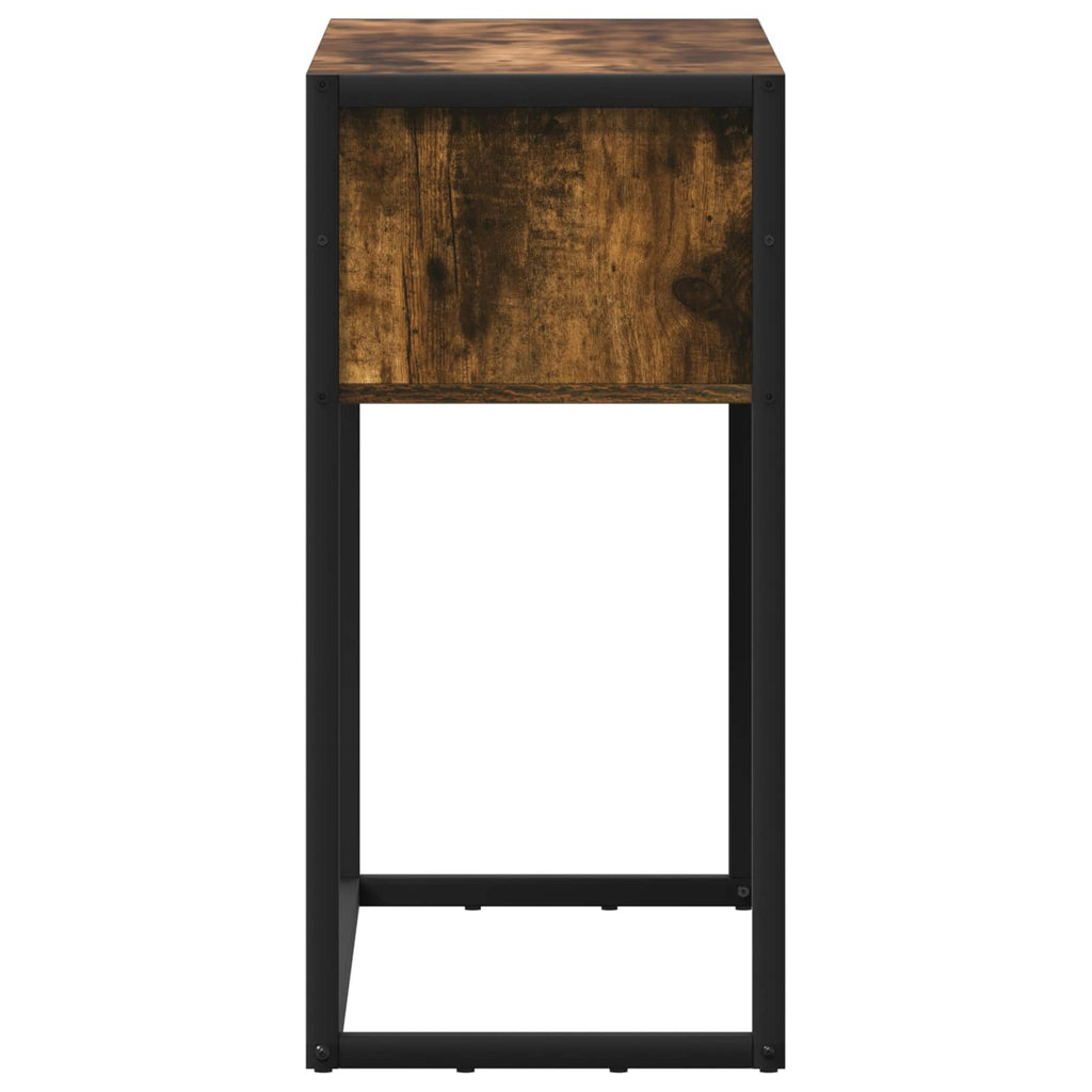 vidaXL Stolik końcowy z szufladą Dąb dymny 100 x 36 x 75 cm
