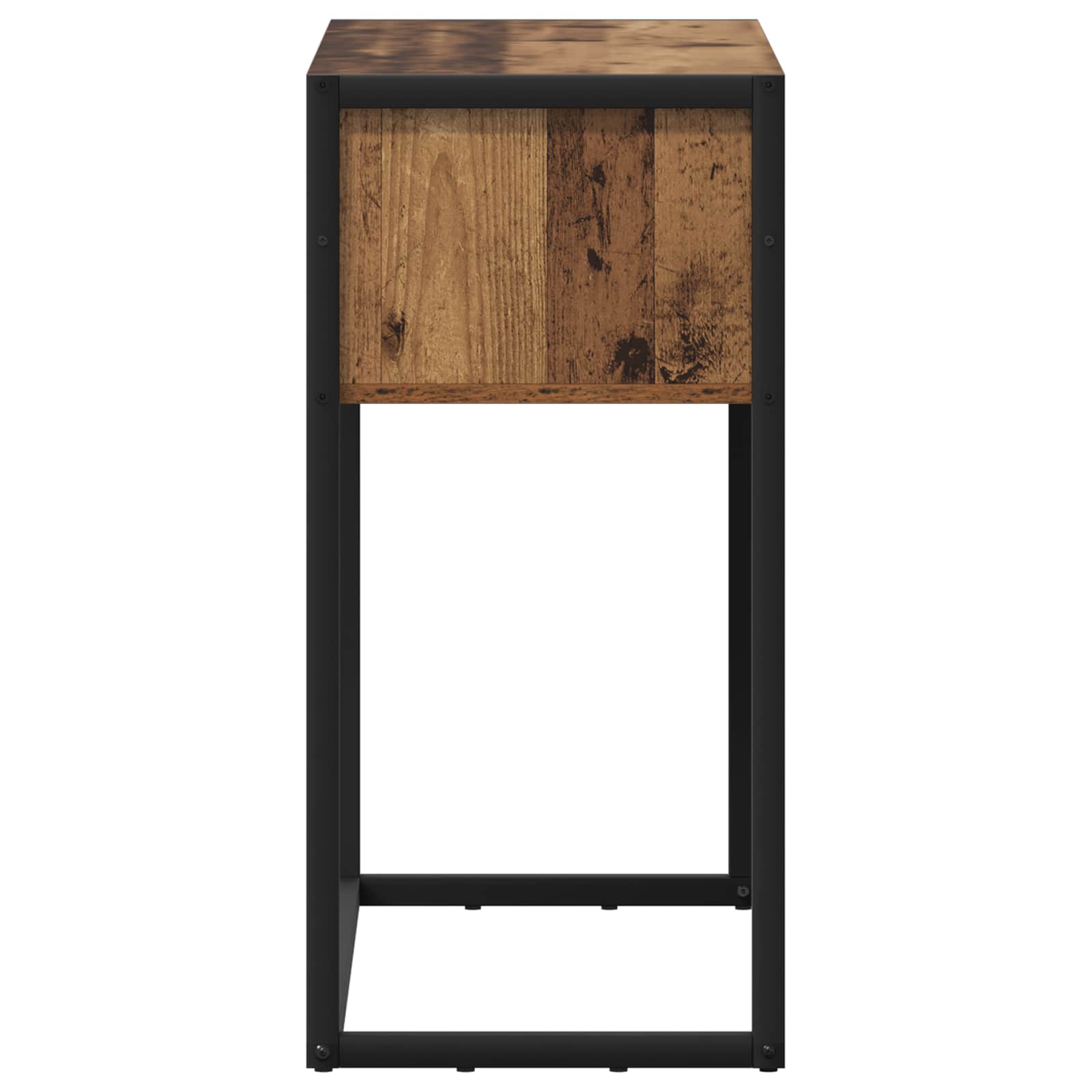 vidaXL Stolik końcowy z szufladą Stare drewno 100 x 36 x 75 cm