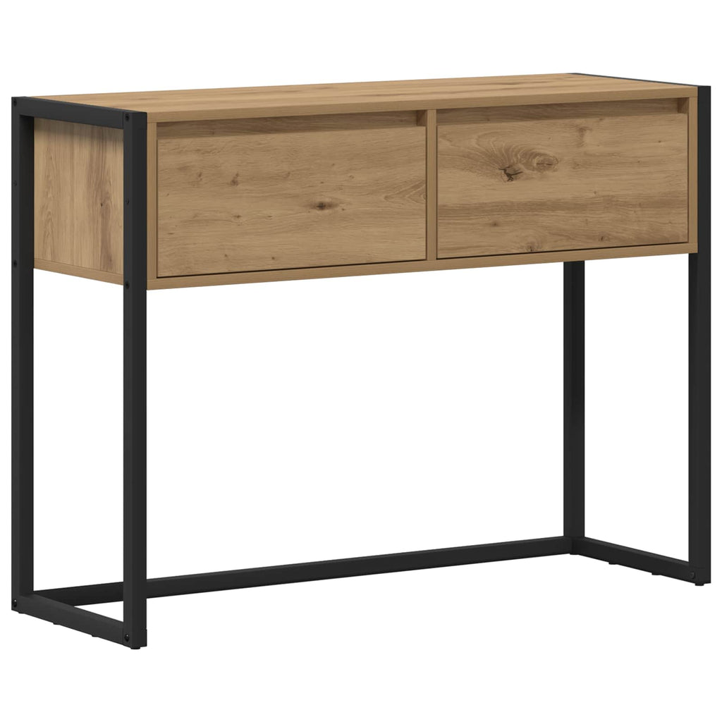 vidaXL Stolik końcowy z szufladą Dąb rzemieślniczy 100 x 36 x 75 cm