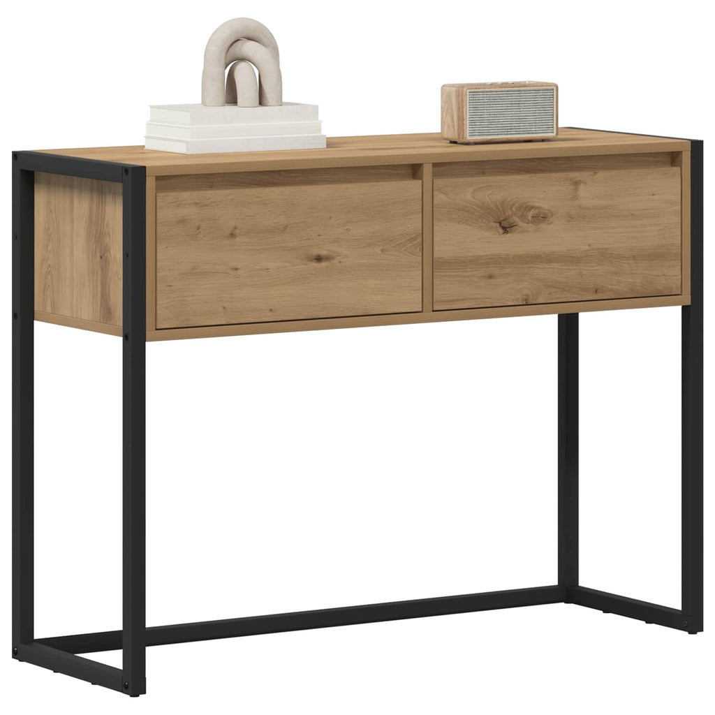vidaXL Stolik końcowy z szufladą Dąb rzemieślniczy 100 x 36 x 75 cm