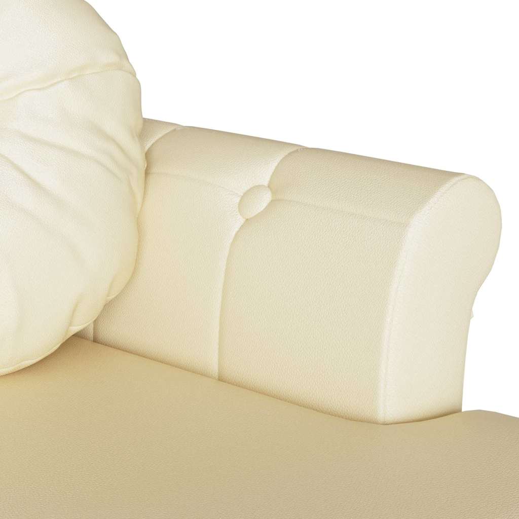 vidaXL Fotel Chesterfield Kremowy 120,5 x 65 x 75 cm Skóra ekologiczna