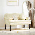 vidaXL Fotel Chesterfield Kremowy 120,5 x 65 x 75 cm Skóra ekologiczna