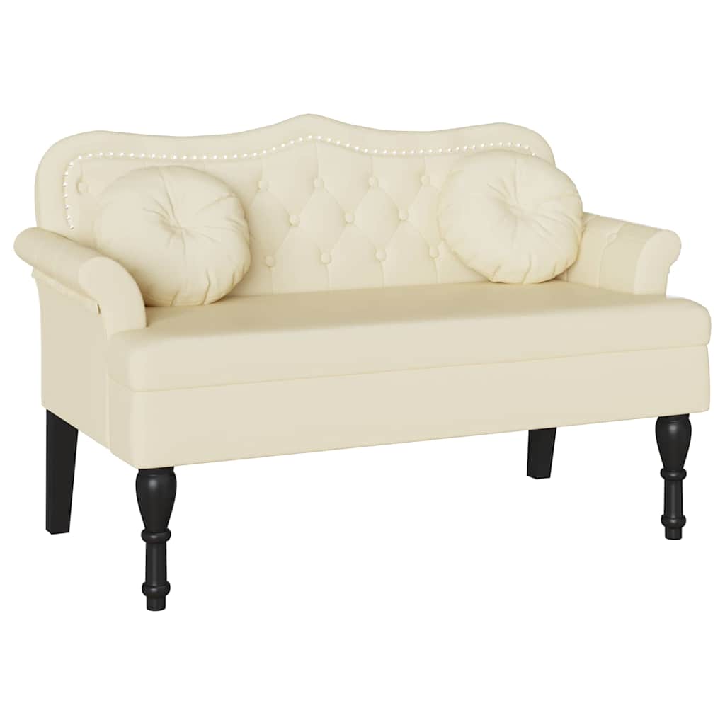 vidaXL Fotel Chesterfield Kremowy 120,5 x 65 x 75 cm Skóra ekologiczna