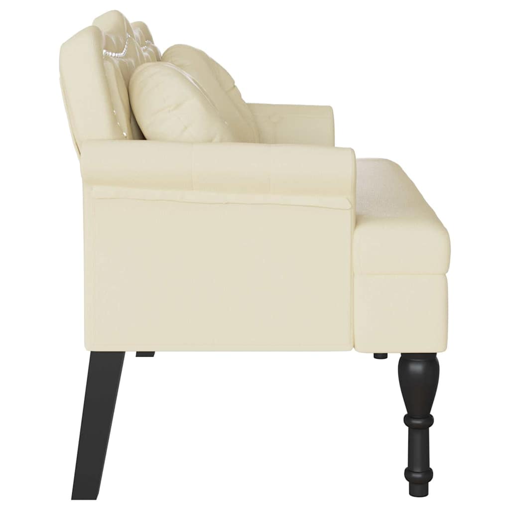 vidaXL Fotel Chesterfield Kremowy 120,5 x 65 x 75 cm Skóra ekologiczna