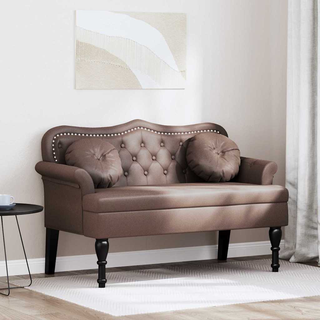 vidaXL Fotel Chesterfield Brązowy 120,5 x 65 x 75 cm Skóra ekologiczna
