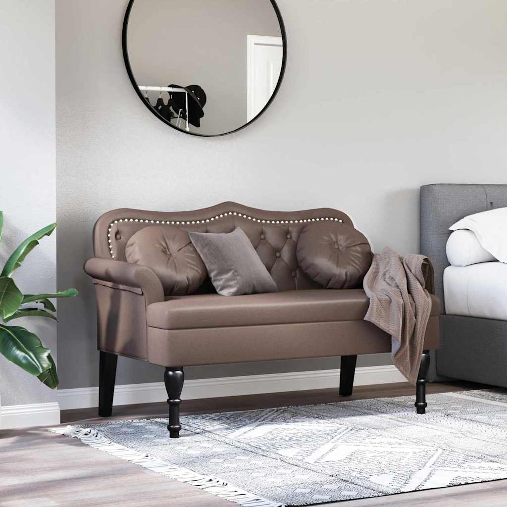 vidaXL Fotel Chesterfield Brązowy 120,5 x 65 x 75 cm Skóra ekologiczna