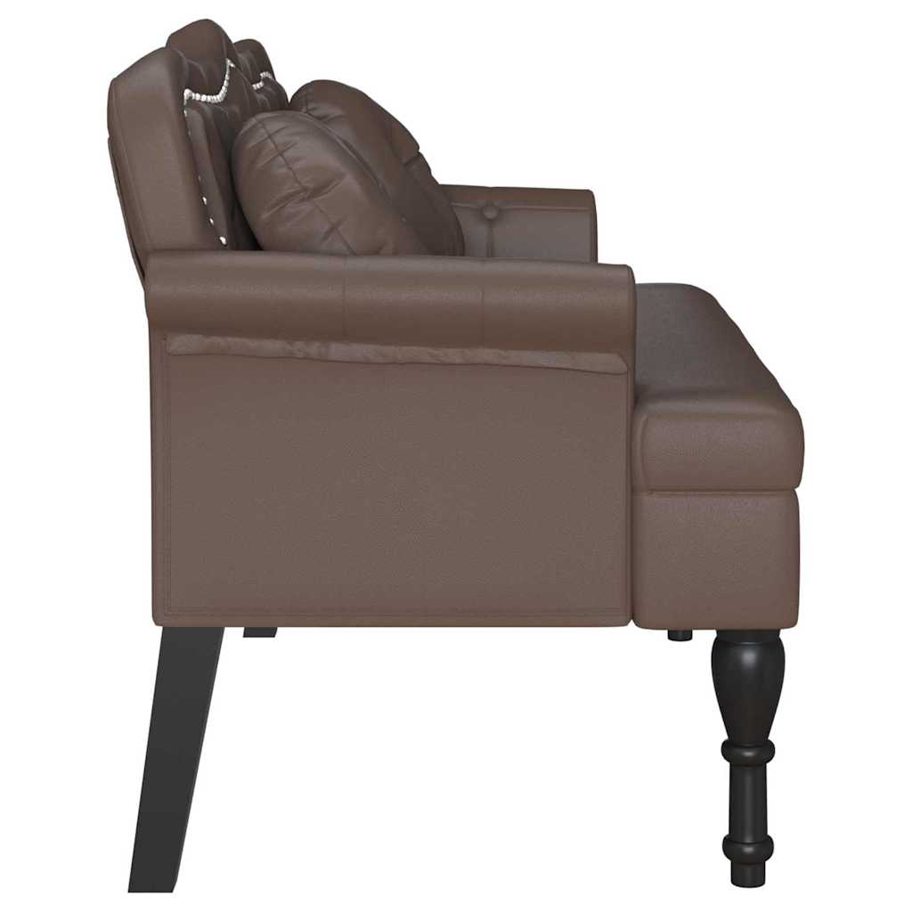 vidaXL Fotel Chesterfield Brązowy 120,5 x 65 x 75 cm Skóra ekologiczna