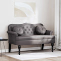 vidaXL Fotel Chesterfield Szary 120,5 x 65 x 75 cm Skóra ekologiczna