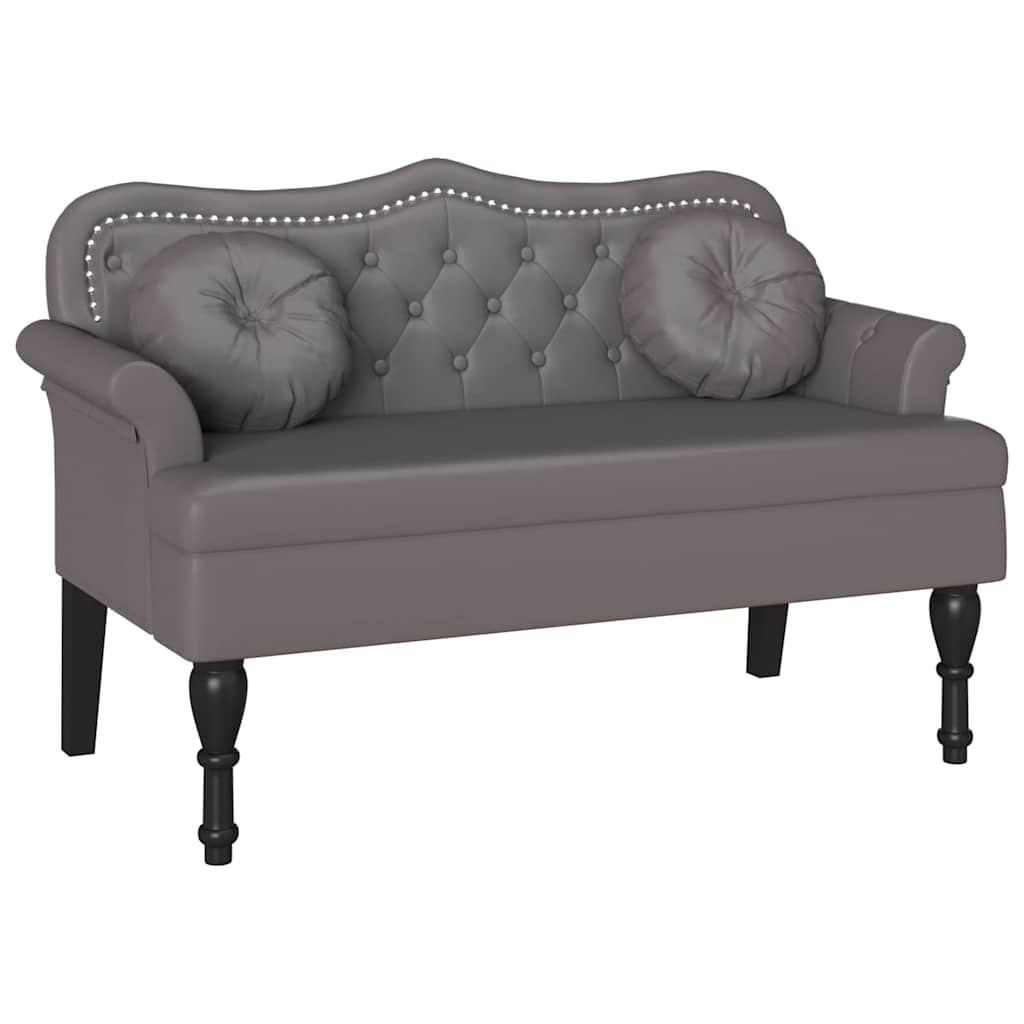 vidaXL Fotel Chesterfield Szary 120,5 x 65 x 75 cm Skóra ekologiczna