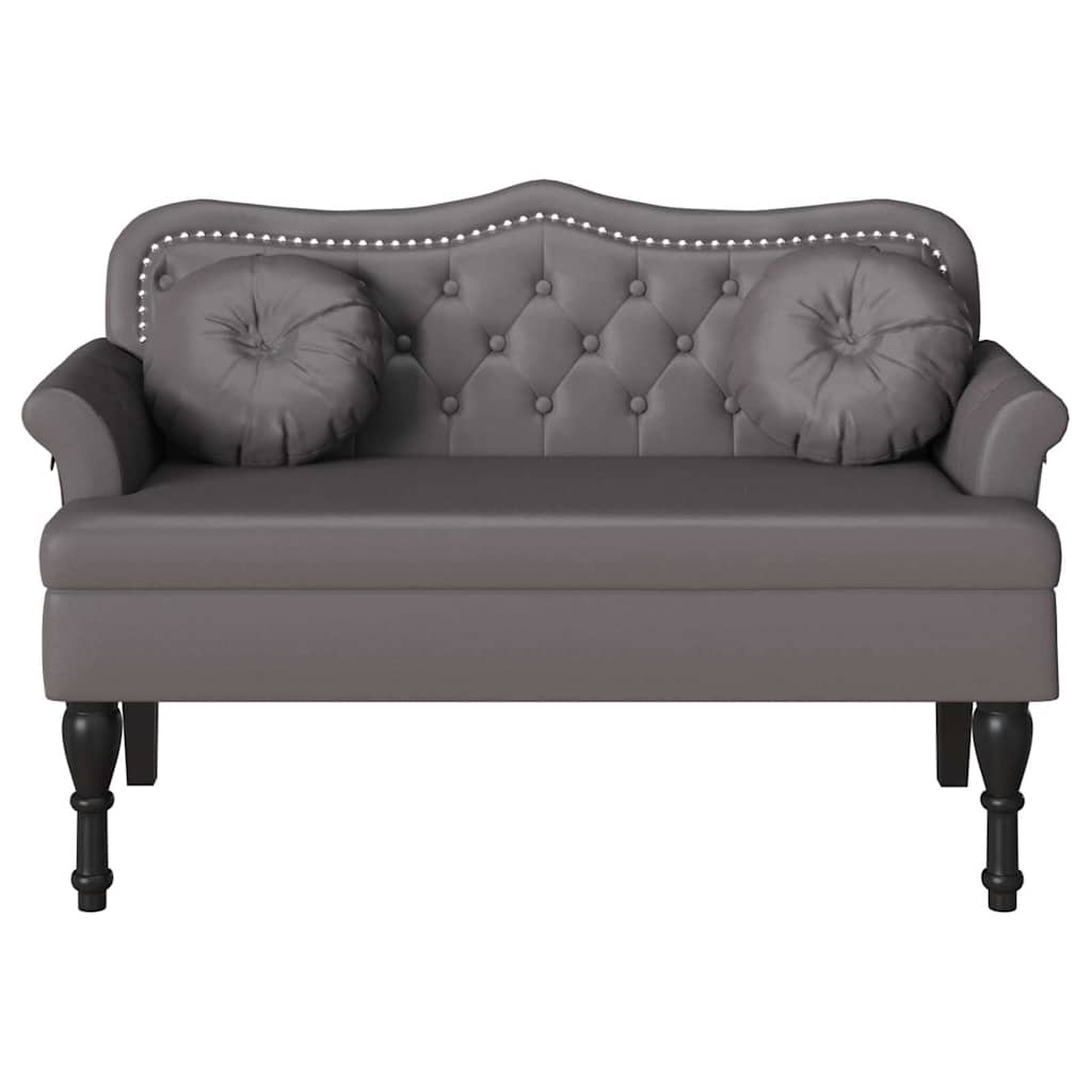 vidaXL Fotel Chesterfield Szary 120,5 x 65 x 75 cm Skóra ekologiczna