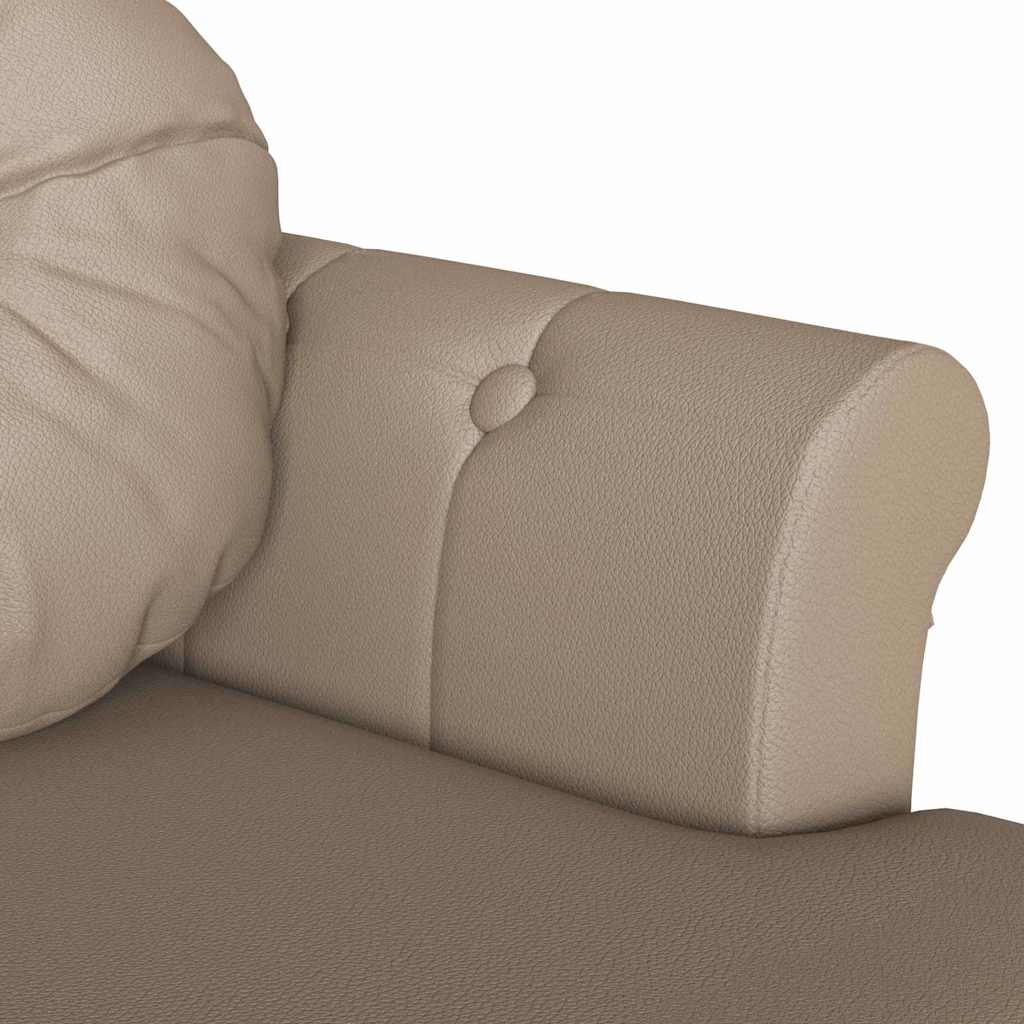 vidaXL Fotel Chesterfield z poduszką Cappuccino 120,5 x 65 x 75 cm