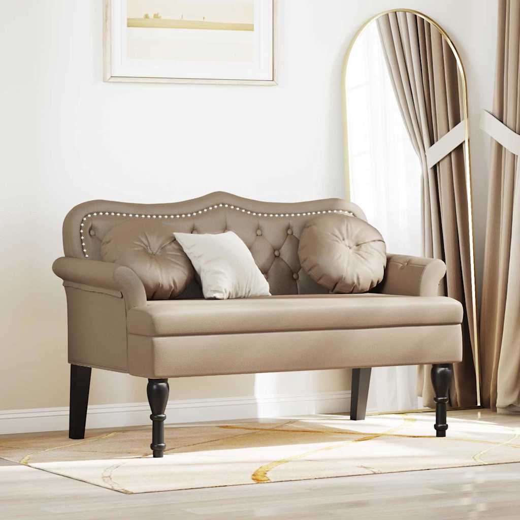 vidaXL Fotel Chesterfield z poduszką Cappuccino 120,5 x 65 x 75 cm