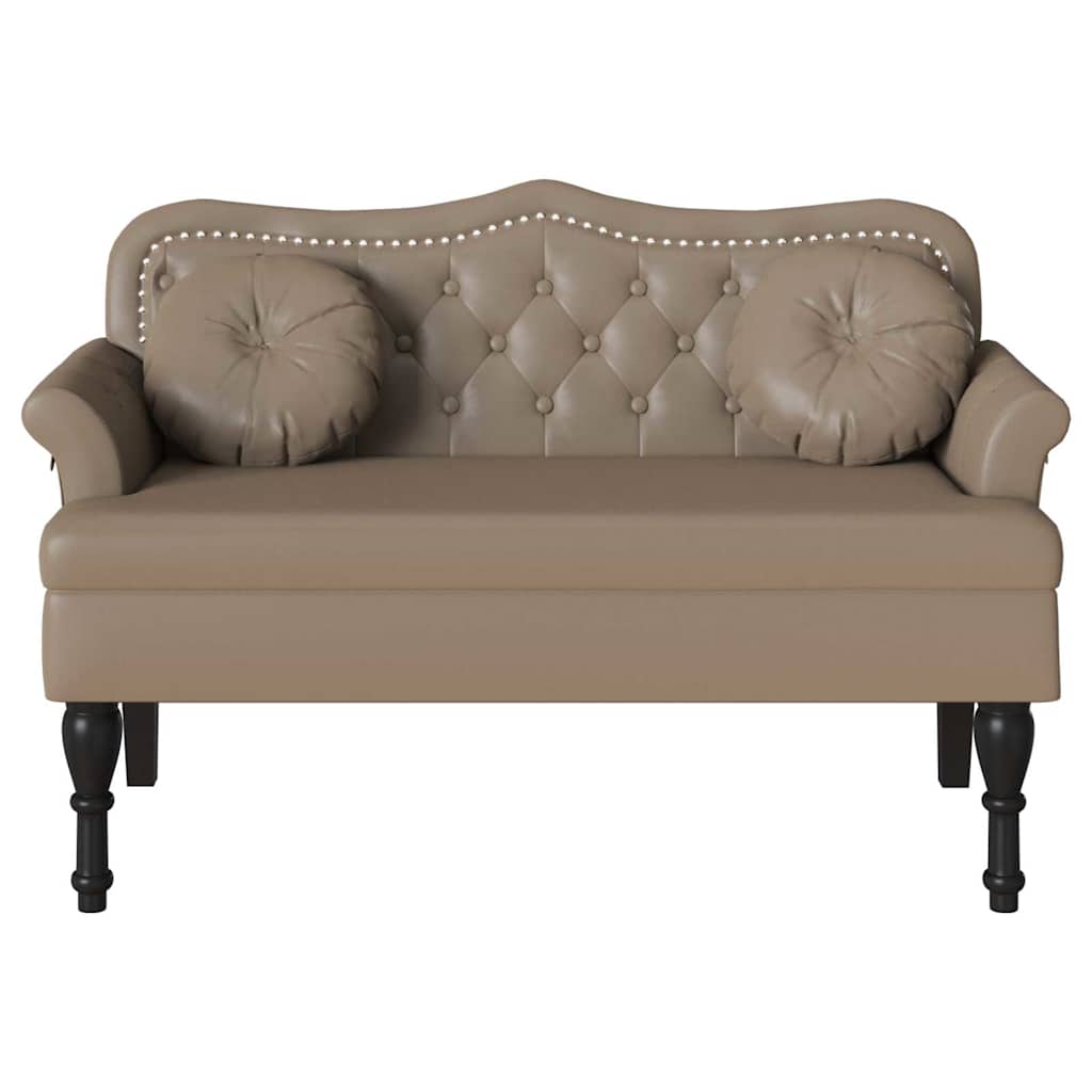vidaXL Fotel Chesterfield z poduszką Cappuccino 120,5 x 65 x 75 cm