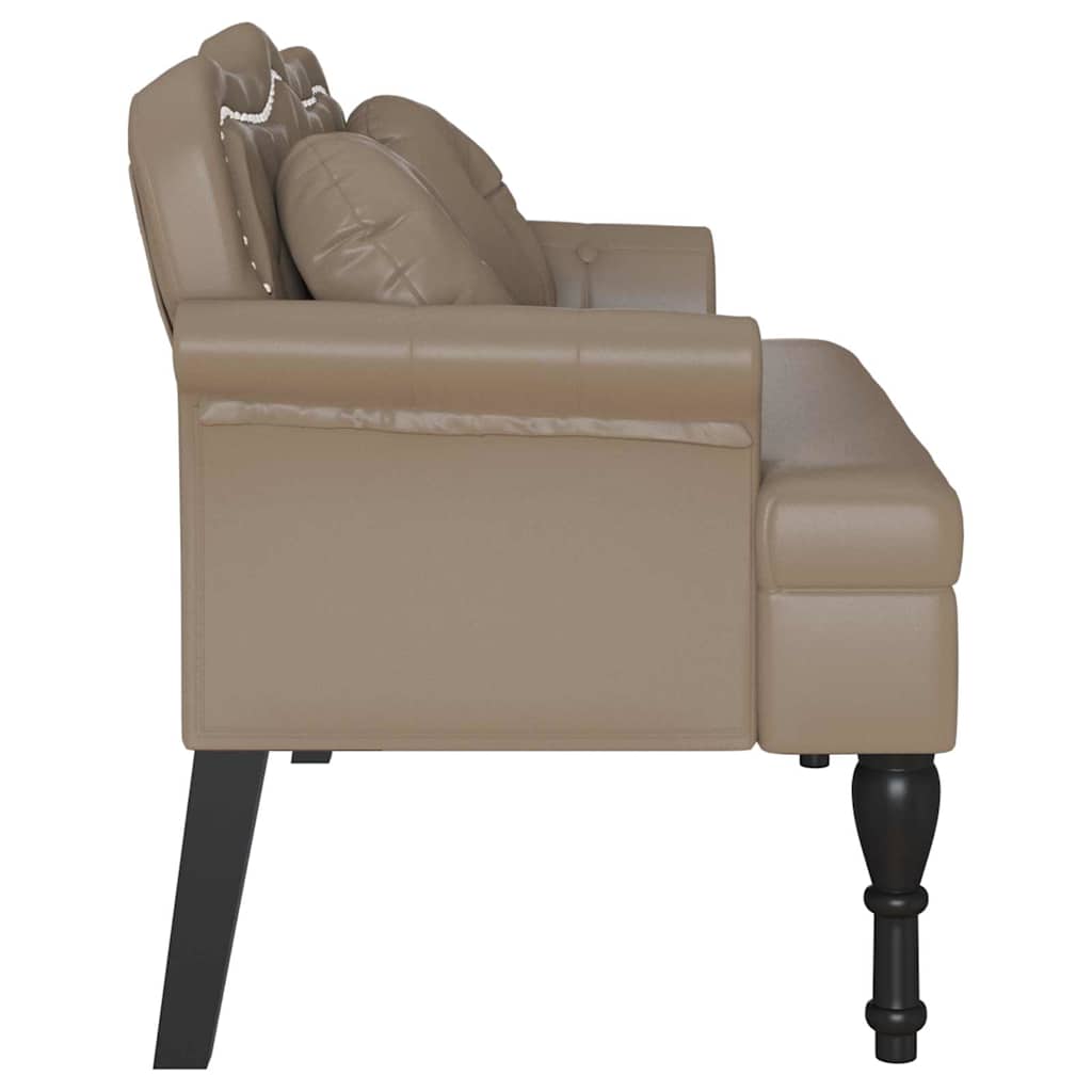 vidaXL Fotel Chesterfield z poduszką Cappuccino 120,5 x 65 x 75 cm