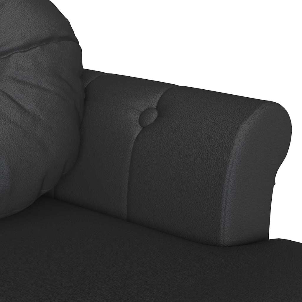 vidaXL Fotel Chesterfield Czarny 120,5 x 65 x 75 cm Skóra ekologiczna