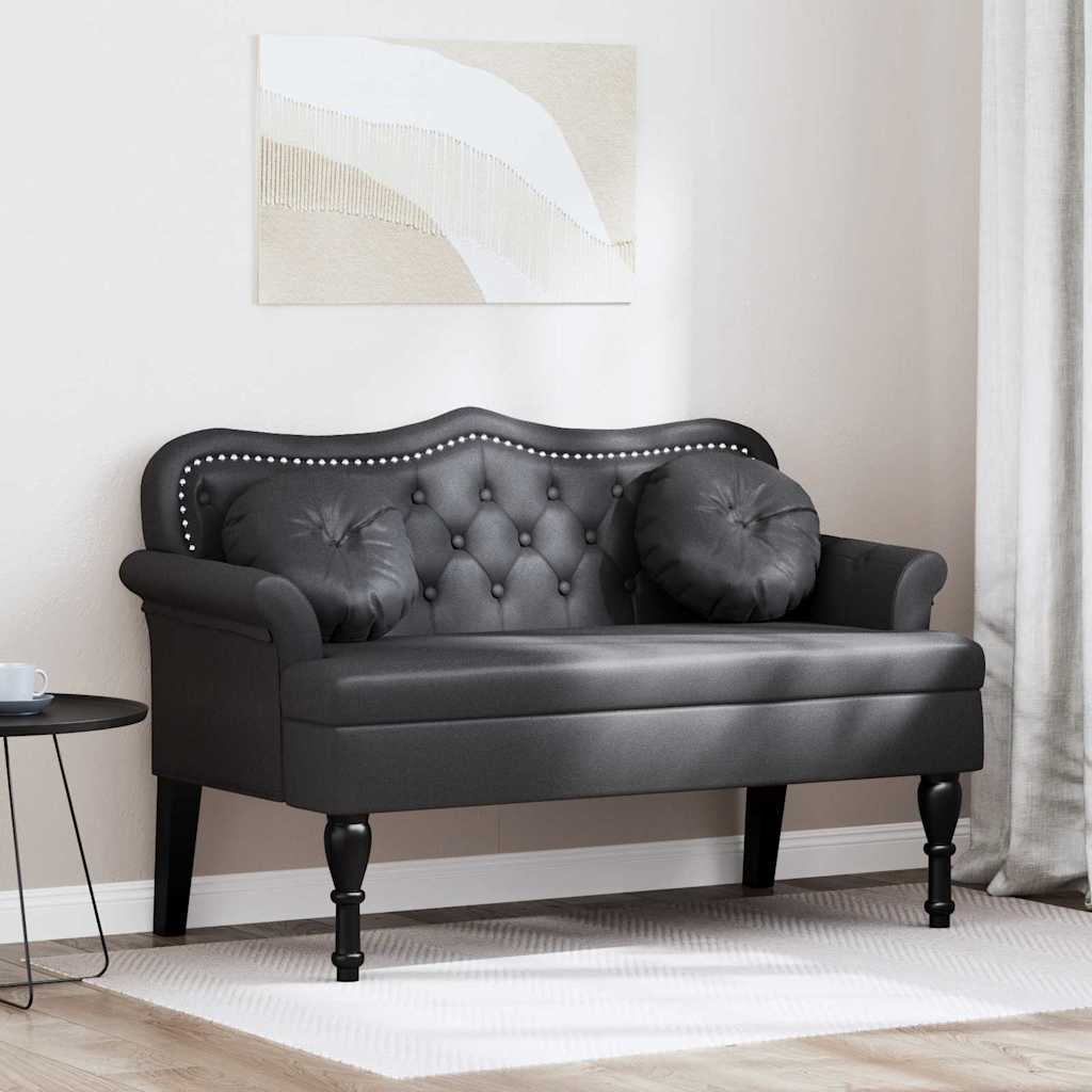 vidaXL Fotel Chesterfield Czarny 120,5 x 65 x 75 cm Skóra ekologiczna