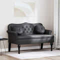 vidaXL Fotel Chesterfield Czarny 120,5 x 65 x 75 cm Skóra ekologiczna