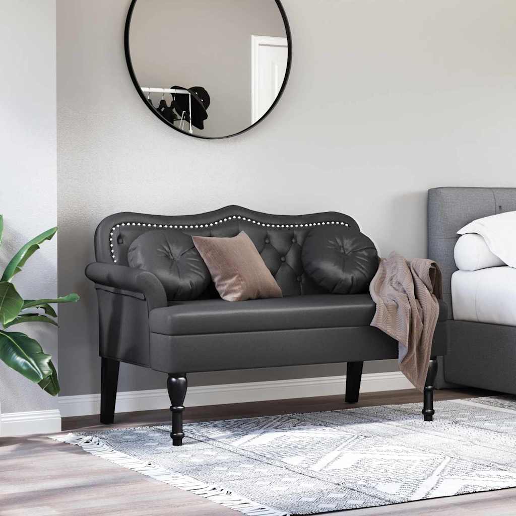 vidaXL Fotel Chesterfield Czarny 120,5 x 65 x 75 cm Skóra ekologiczna