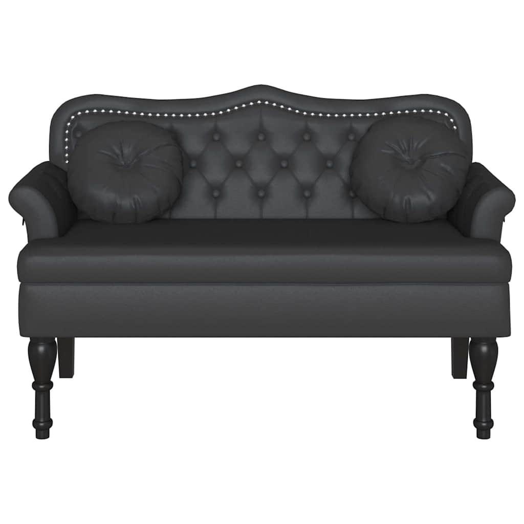 vidaXL Fotel Chesterfield Czarny 120,5 x 65 x 75 cm Skóra ekologiczna