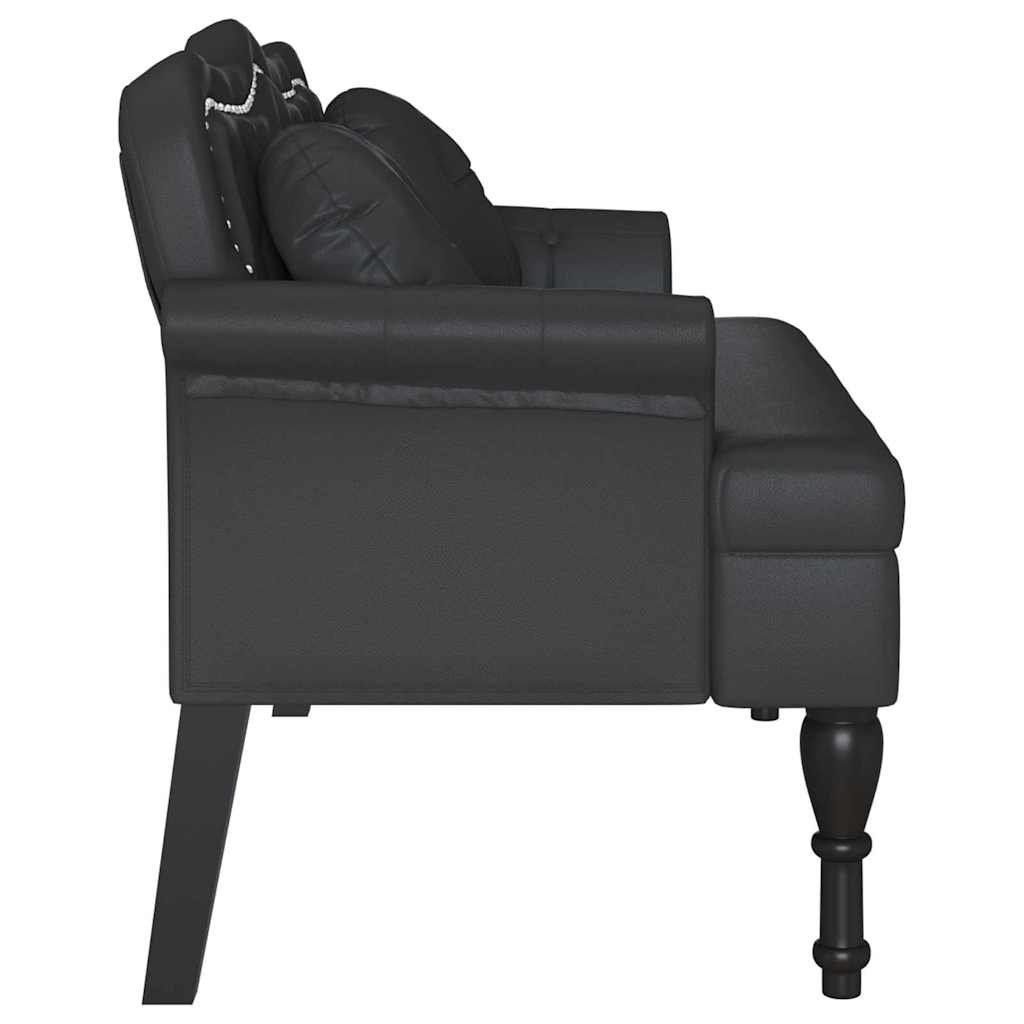 vidaXL Fotel Chesterfield Czarny 120,5 x 65 x 75 cm Skóra ekologiczna