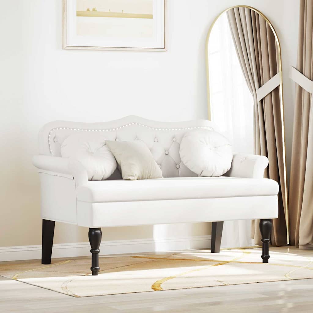 vidaXL Fotel Chesterfield Biały 120,5 x 65 x 75 cm Skóra ekologiczna