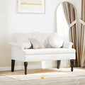 vidaXL Fotel Chesterfield Biały 120,5 x 65 x 75 cm Skóra ekologiczna